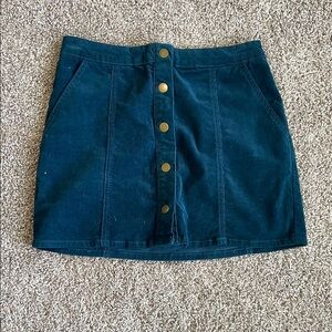 Women's Blue Button-Front Skirt